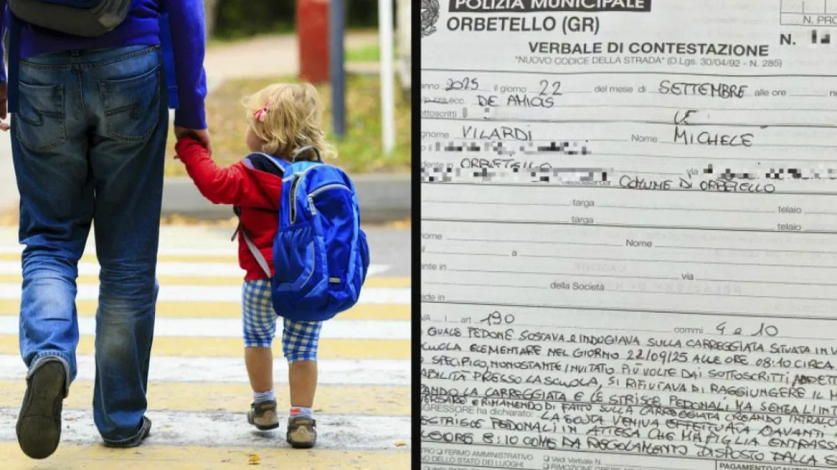 Orbetello, vietato il cortile alle famiglie: genitore multato sulle strisce pedonali davanti alla scuola