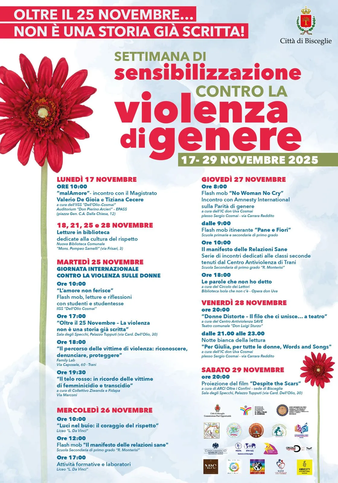 Bisceglie in prima linea contro la violenza di genere: una settimana di iniziative e sensibilizzazione