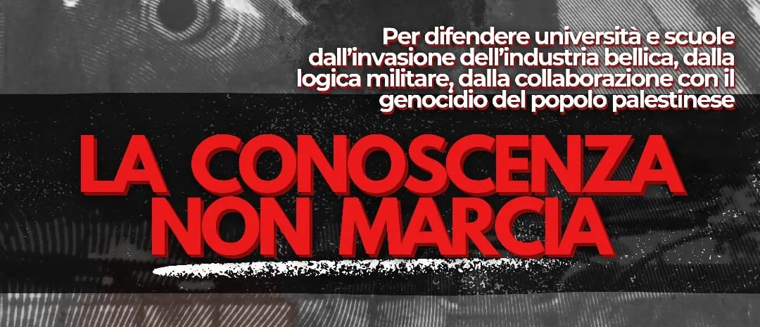 La scuola italiana si mobilita: “La conoscenza non marcia” contro il riarmo e la complicità nel genocidio a Gaza