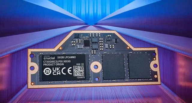 Crucial rivoluziona la memoria per notebook: nuovi moduli LPCAMM2 fino a 64 GB e 8533 MT/s per notebook di nuova generazione