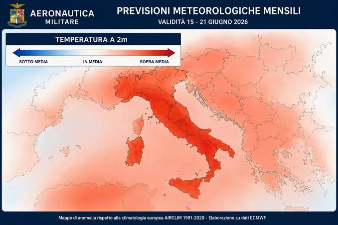 L'anticiclone punta il centro Italia, 7 città in bollino rosso mercoledì
