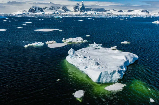L'iceberg A-23a si scioglie e lascia dietro di sé una scia verde di microalghe: le immagini NASA
